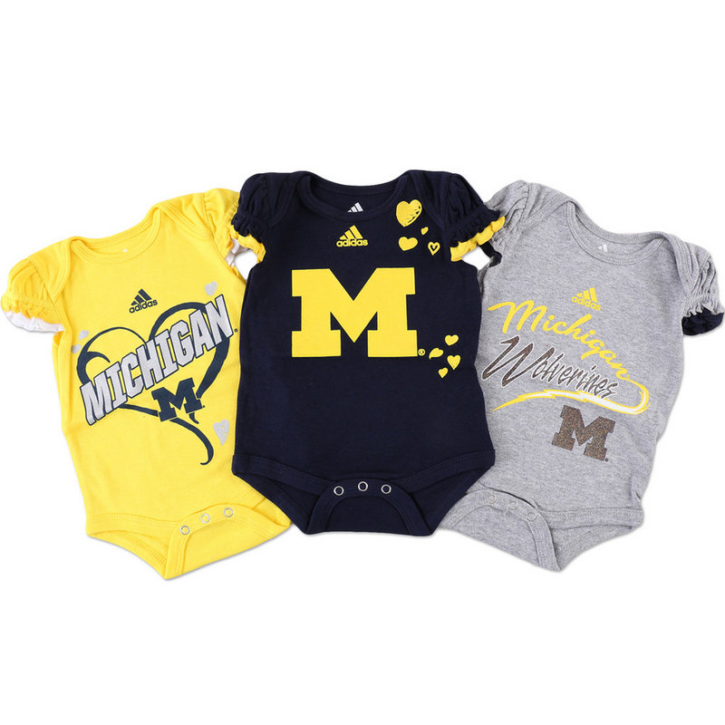 Michigan Wolverines 3 Pack Baby Clothes Set