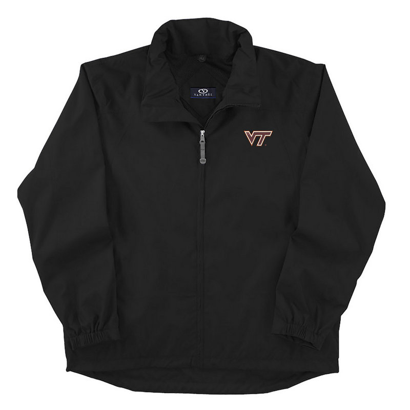 Virginia Tech Hokies Lightweight Packable Rain Jacket Black 7290