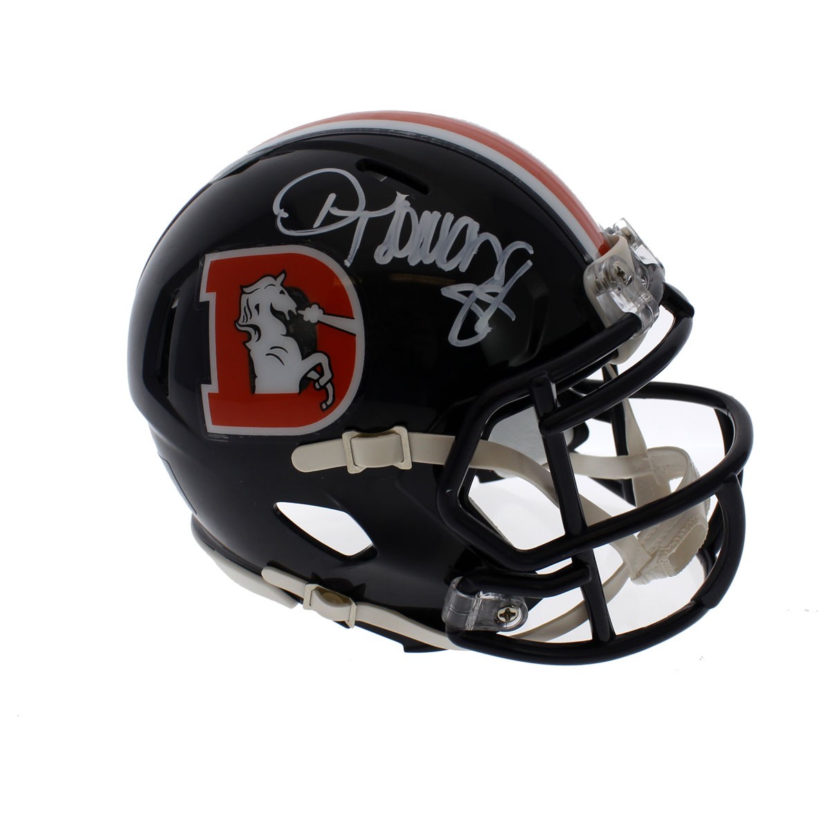 Demaryius Thomas Autographed Denver Broncos Speed 2016 Color Rush Mini Helmet - Certified Authentic
