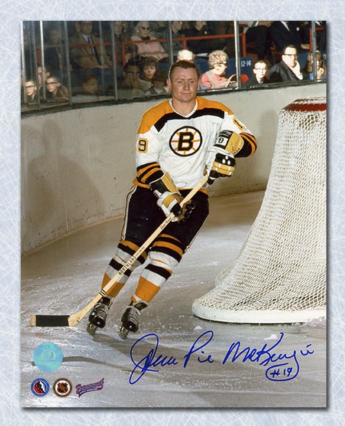 John Pie McKenzie Boston Bruins Autographed Game Action 8x10 Photograph