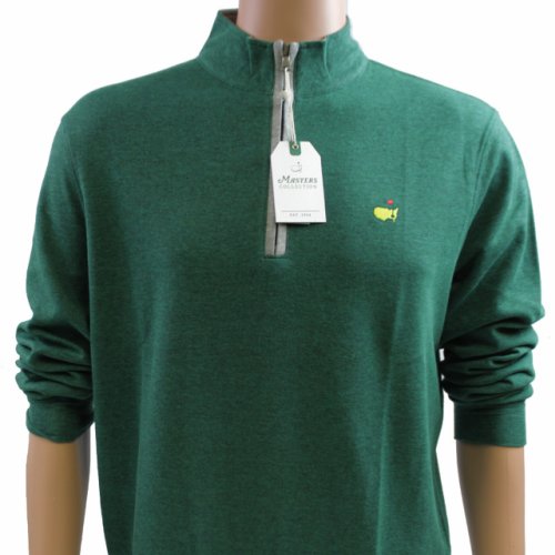 Masters Augusta Green Cotton Quarter Zip Pullover