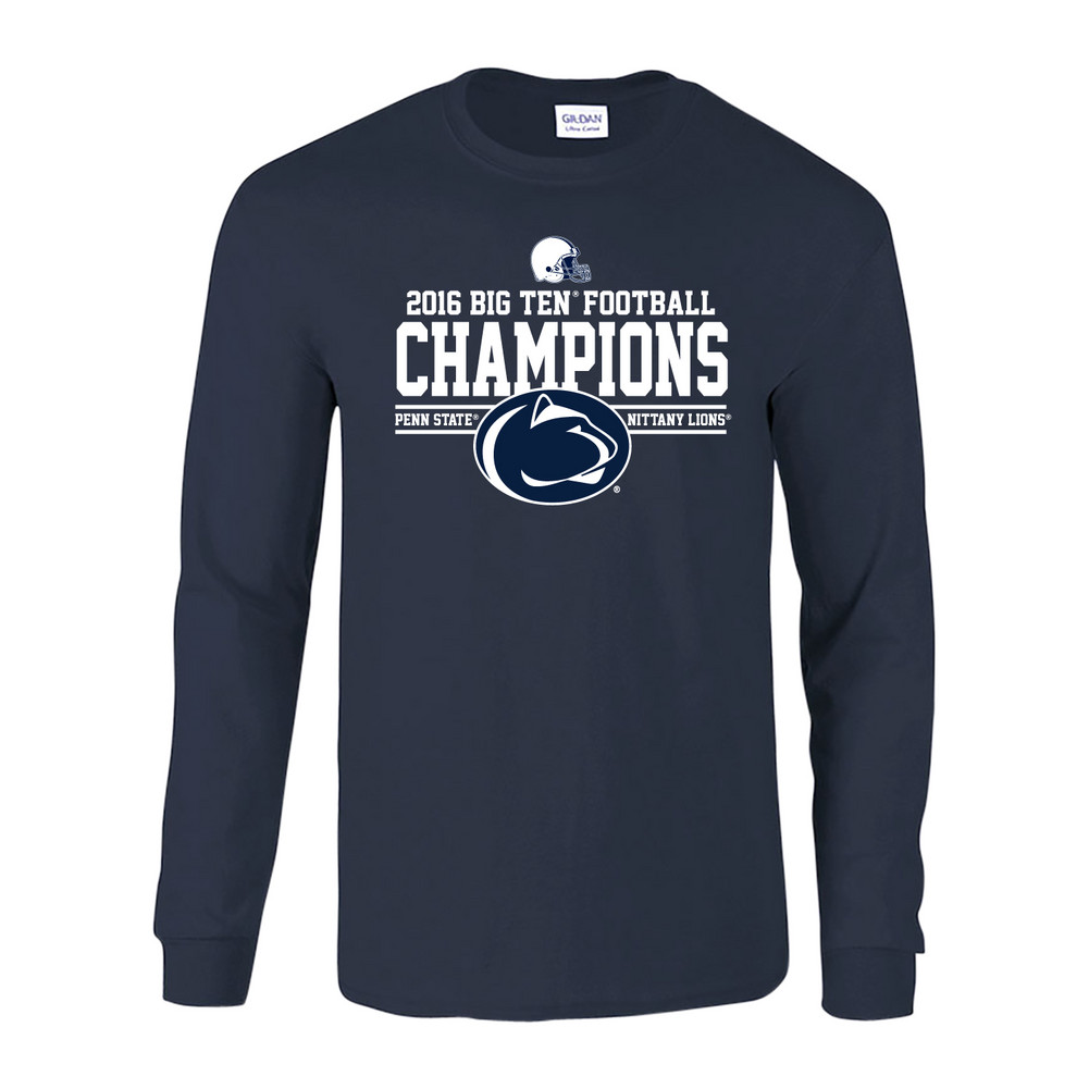 Penn State Football Big Ten Champs Long Sleeve Tshirt Navy 2016 Nittany