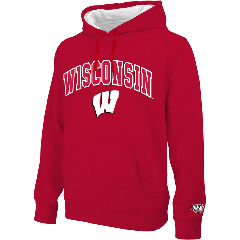 Wisconsin Badgers Hooded Sweatshirt Arch Red WIS28354
