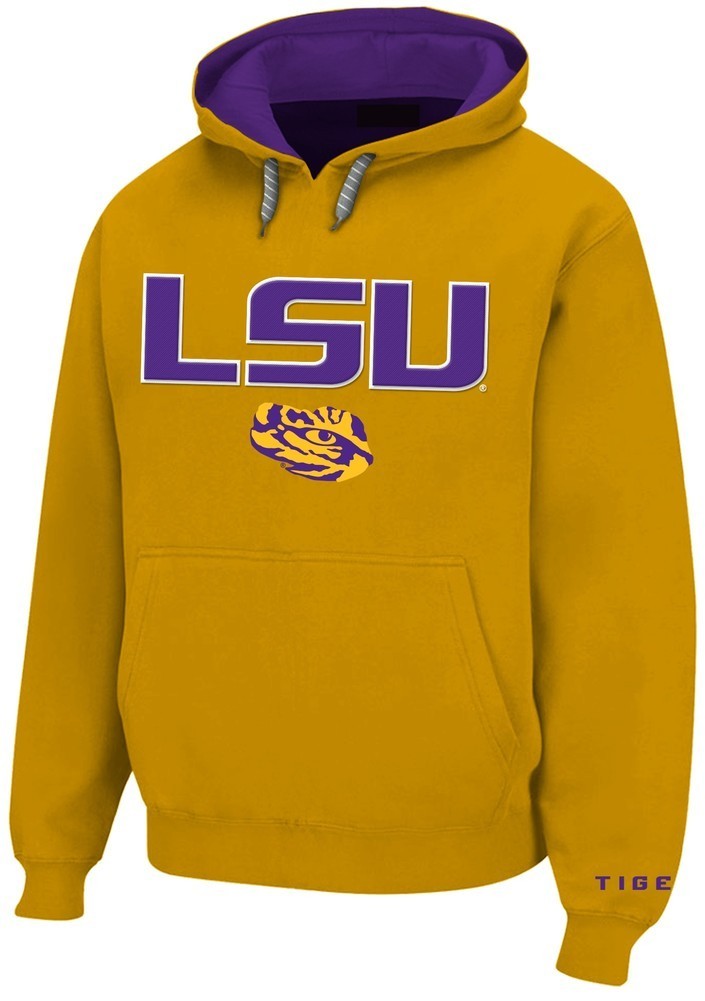 LSU Tigers Mens Twill Hooded Sweatshirt Gold LSU28152