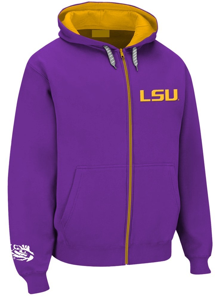 LSU Tigers Mens Twill Zip Up Sweatshirt Purple LSU29452