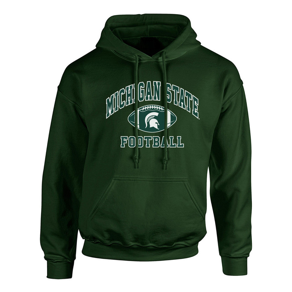 Michigan State Spartans Football Hooded Sweatshirt Green P0004959