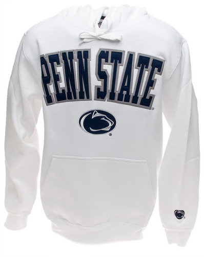 Penn State Embroidered Hooded Sweatshirt White Arching Over Lion Head ...