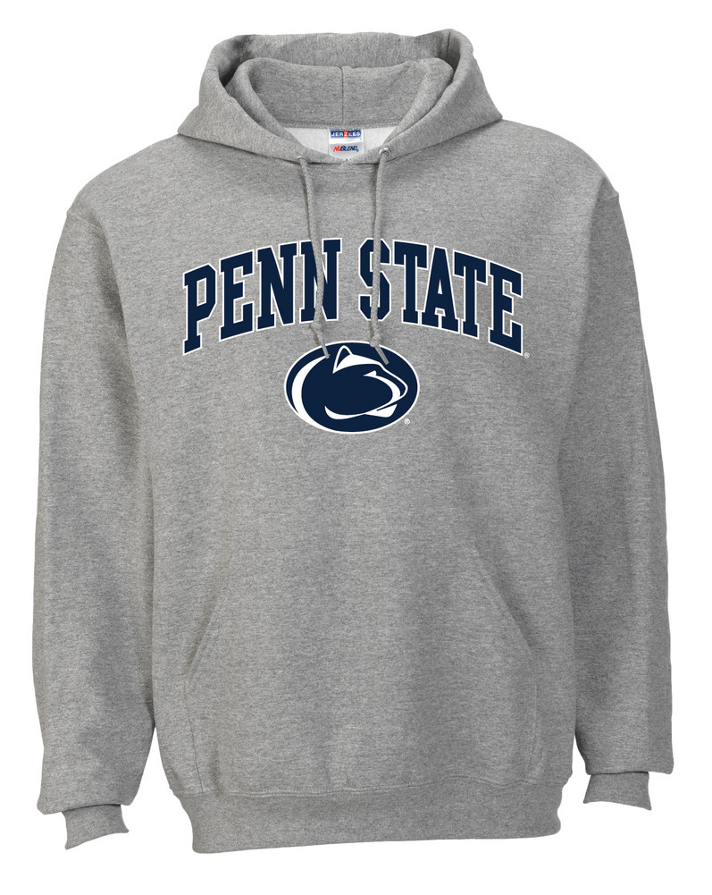 Penn State Hooded Sweatshirt Arching Over Lion Gray Nittany Lions (PSU ...